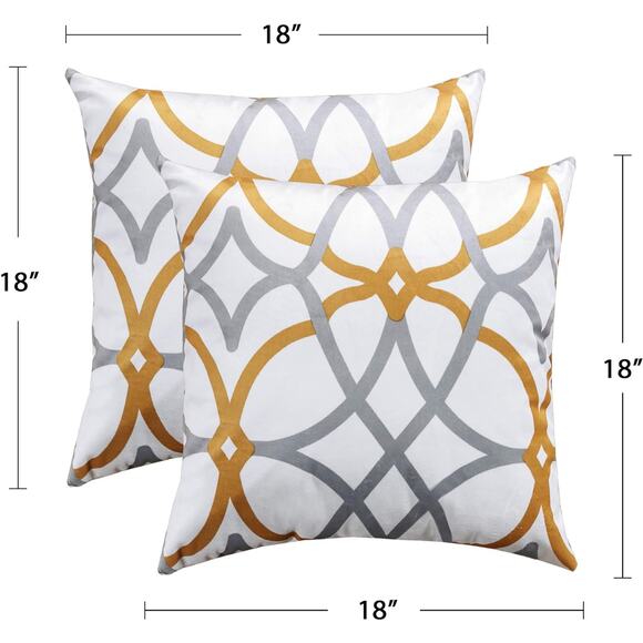 Elegant Gold and Gray Decorative Pillow Set - Picture 6 of 6
